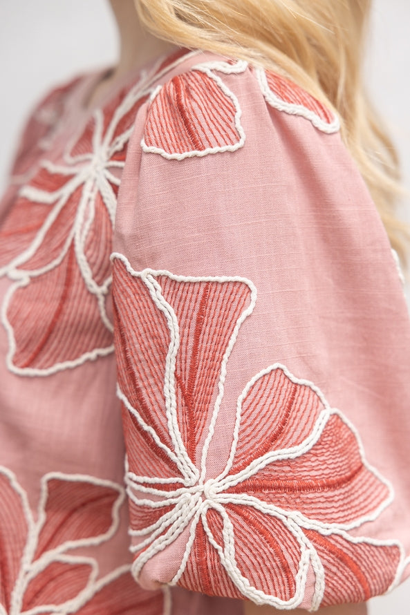 Pink Contrast Band Top