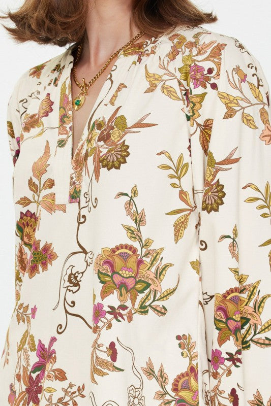 fall floral blouse